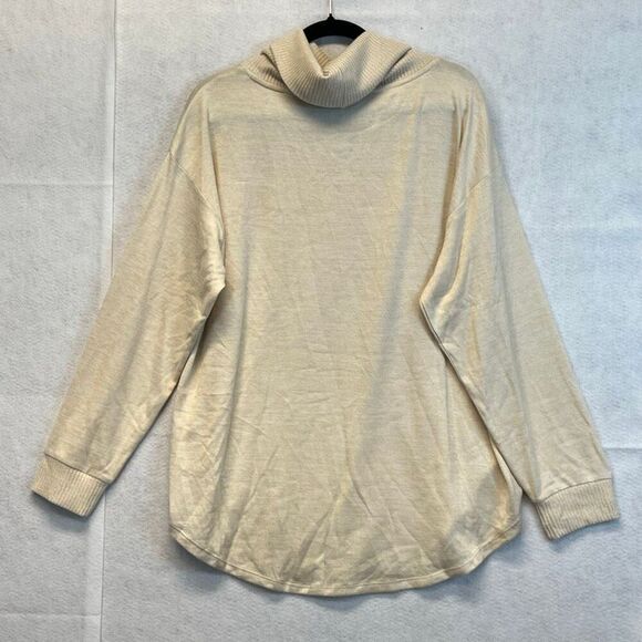 NWT ST. JOHN’S BAY Women’s Tunic Top XL Beige Long Sleeve Cowl Neck Curved Hem - Picture 11 of 15